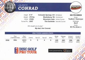 2016 Disc Golf Pro Tour #NNO James Conrad Back
